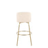 Toriano - Contemporary Fixed Height Barstool With Swivel And Round Footrest (Set of 2)