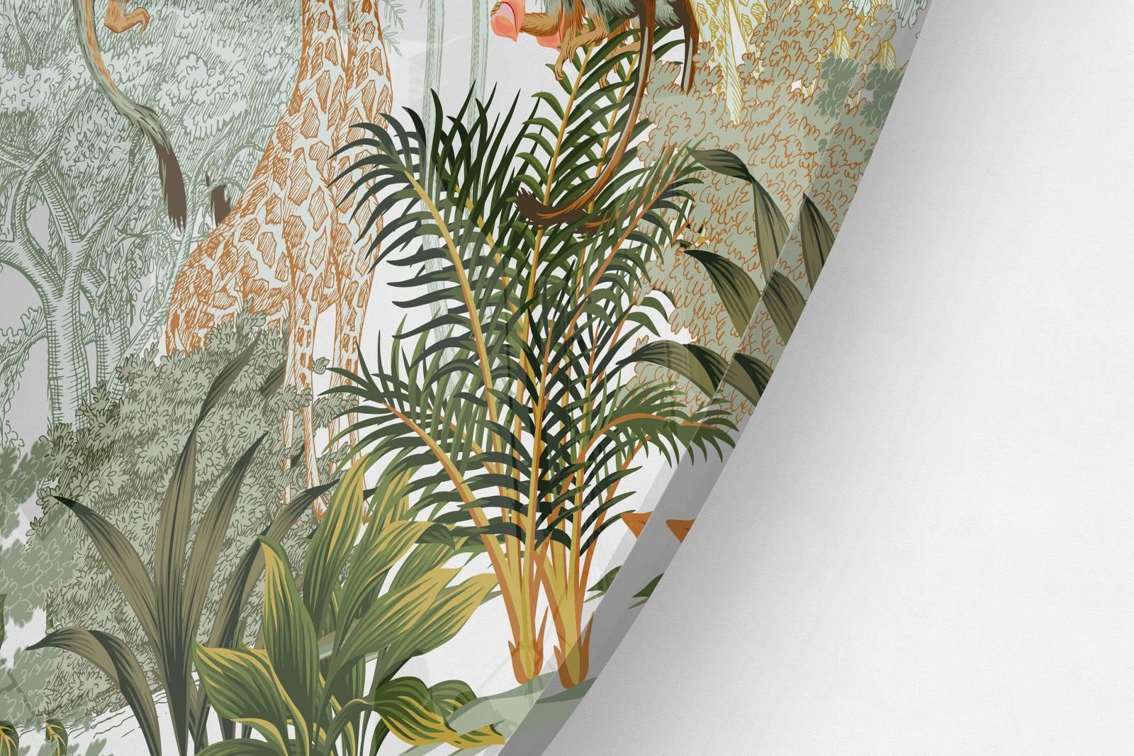 African Animals Printed Transparent Acrylic Circle