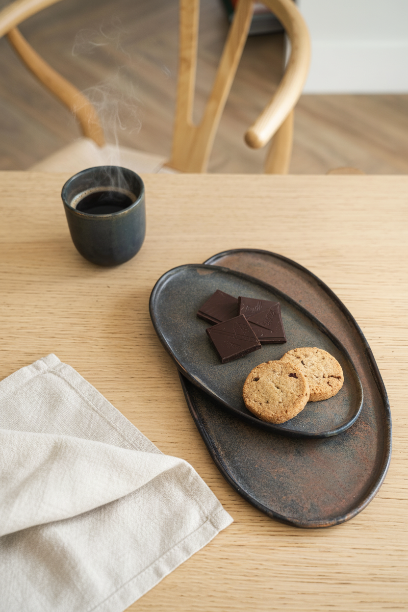 Rust Stoneware Oval Serving Platter