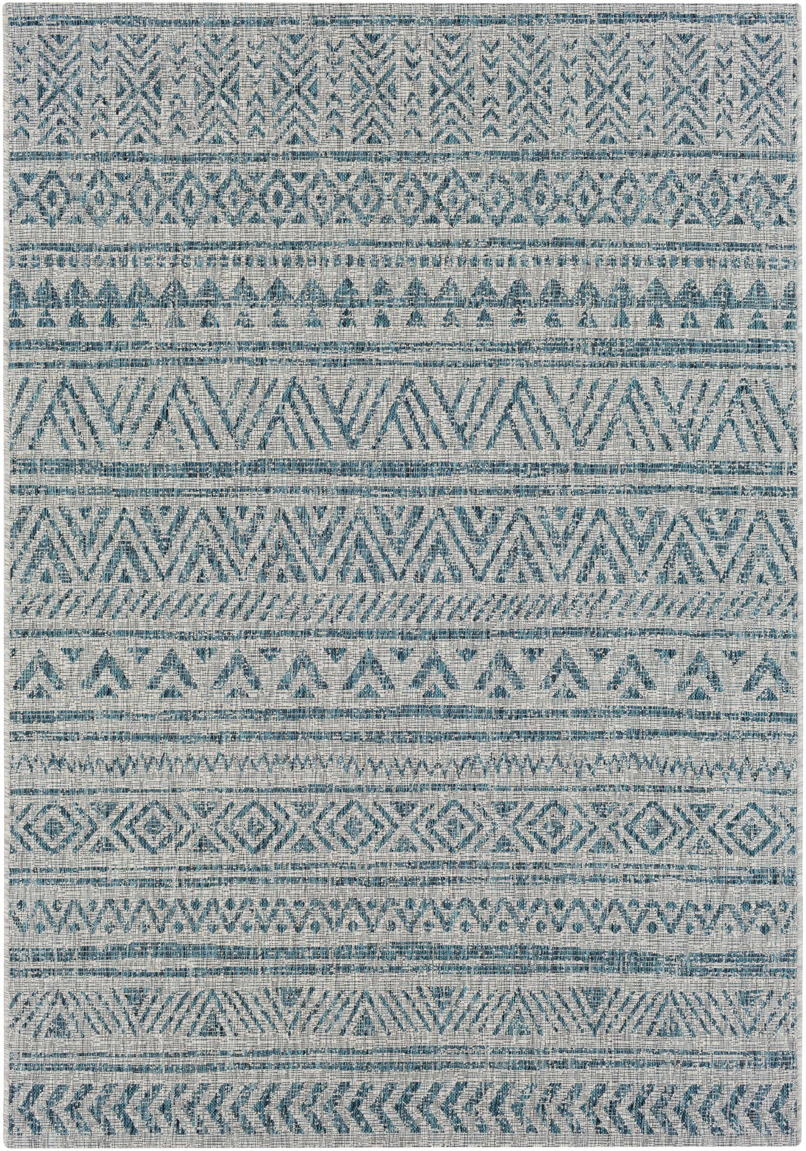 Novato Aqua All Over Pattern Performance Rug