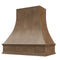 American Walnut Wood Range Hood With Curved Front and Decorative Trim - 30" 36" 42" 48" 54" and 60" Widths Available