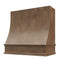 American Walnut Wood Range Hood With Sloped Front and Decorative Trim - 30", 36", 42", 48", 54" and 60" Widths Available