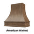 Wood Range Hood With Curved Strapped Front and Decorative Trim - 30" 36" 42" 48" 54" and 60" Widths Available