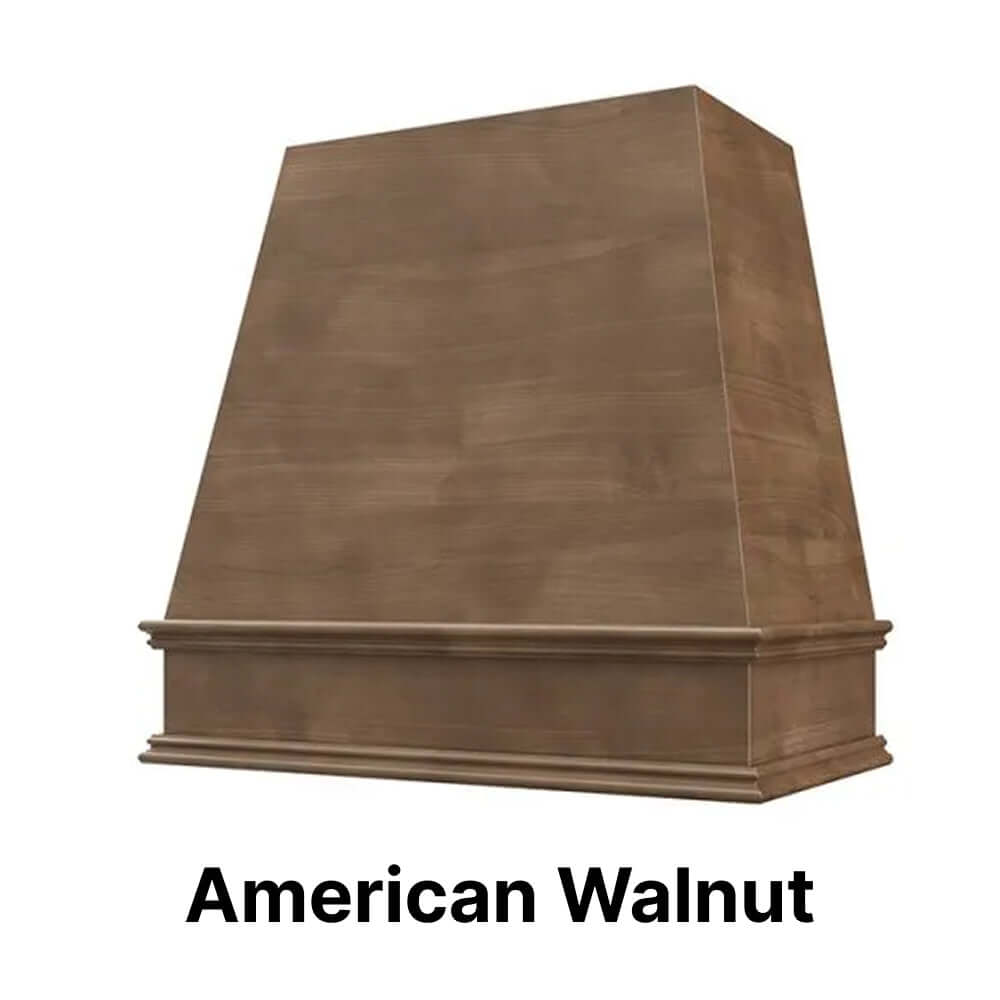 Wood Range Hood With Tapered Front and Decorative Trim - 30