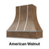 Wood Range Hood With Curved Front, Silver Strapping and Block Trim - 30", 36", 42", 48", 54" and 60" Widths Available