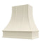 Antique White Range Hood With Curved Strapped Front and Decorative Trim - 30", 36", 42", 48", 54" and 60" Widths Available
