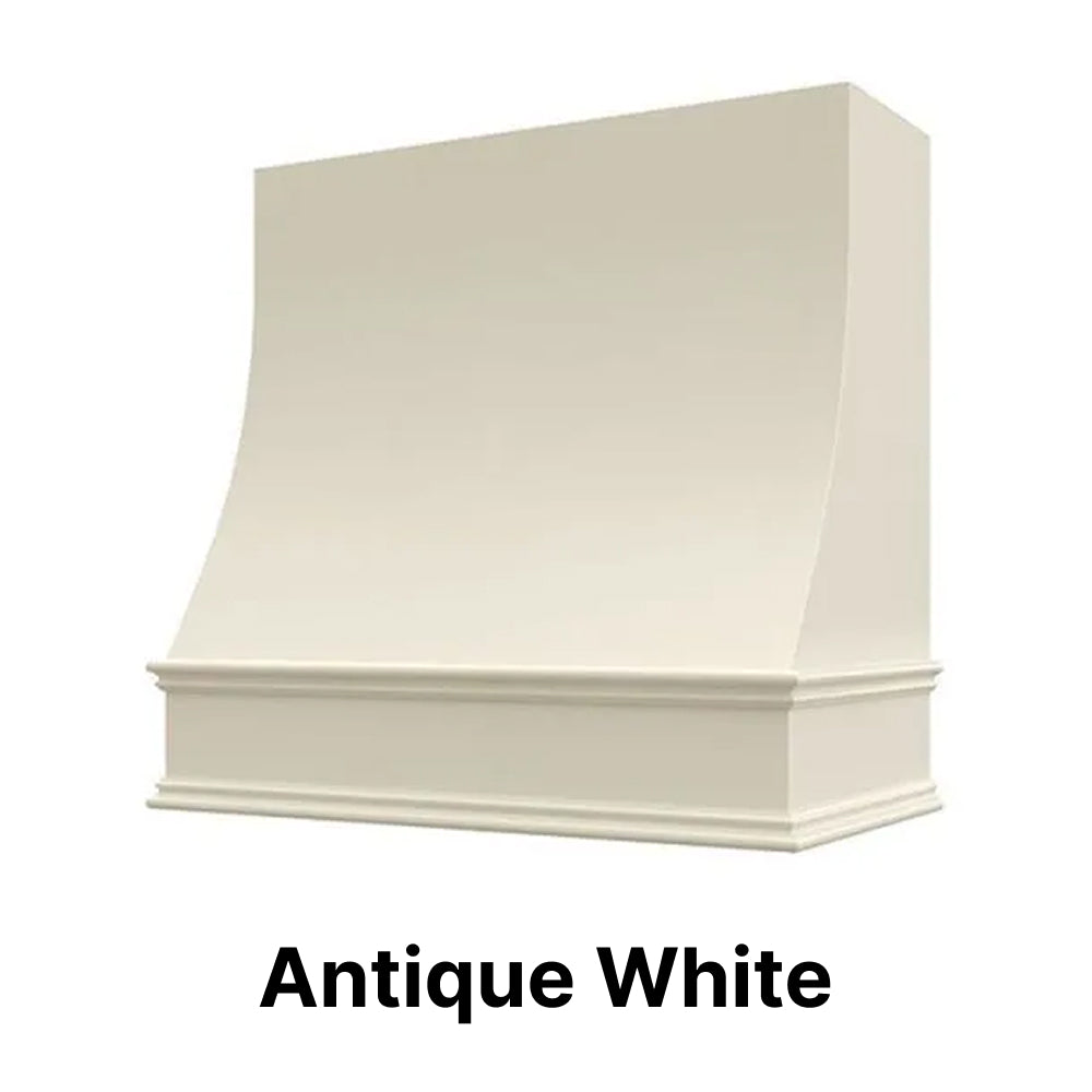 Wood Range Hood With Sloped Front and Decorative Trim - 30