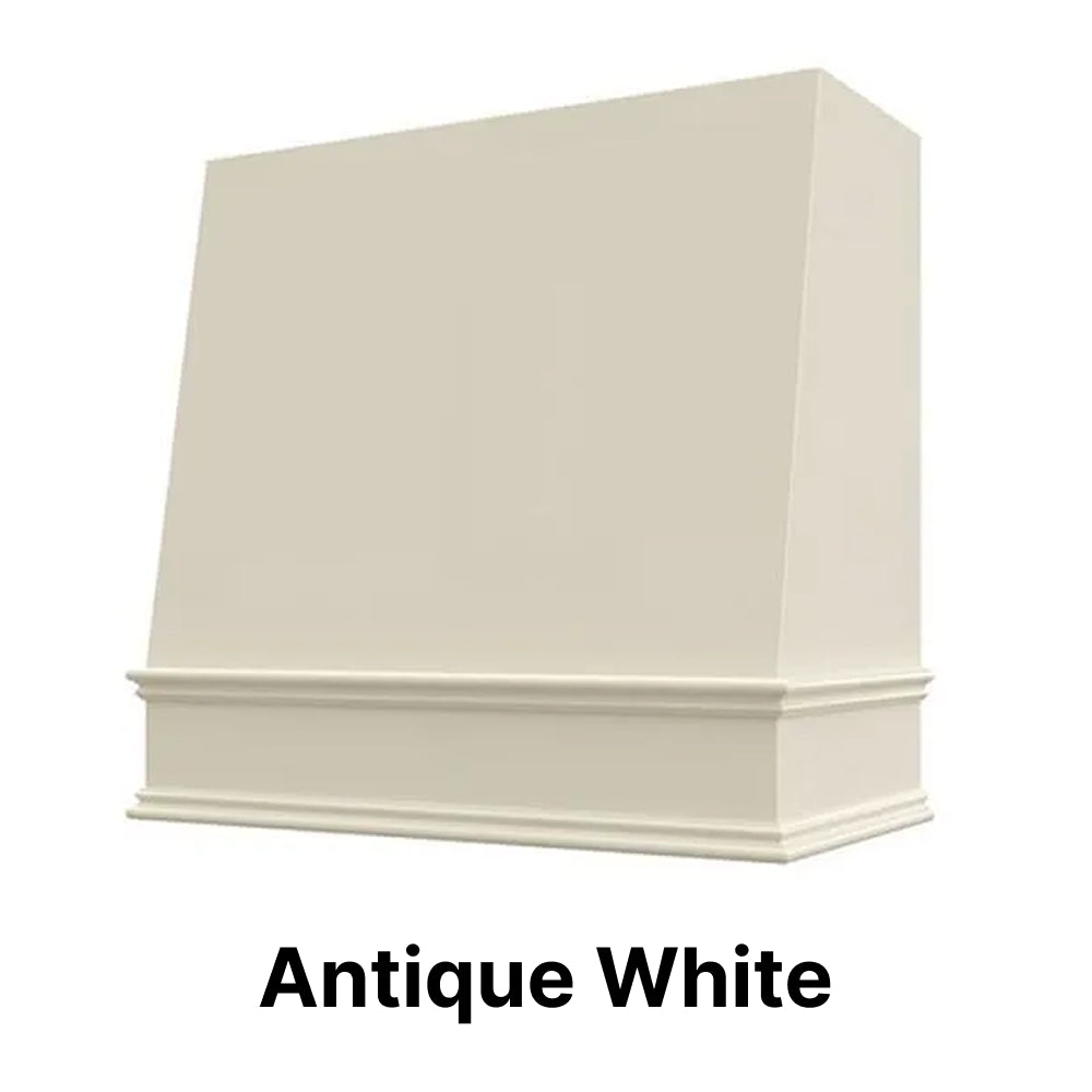 Wood Range Hood With Angled Front and Decorative Trim - 30