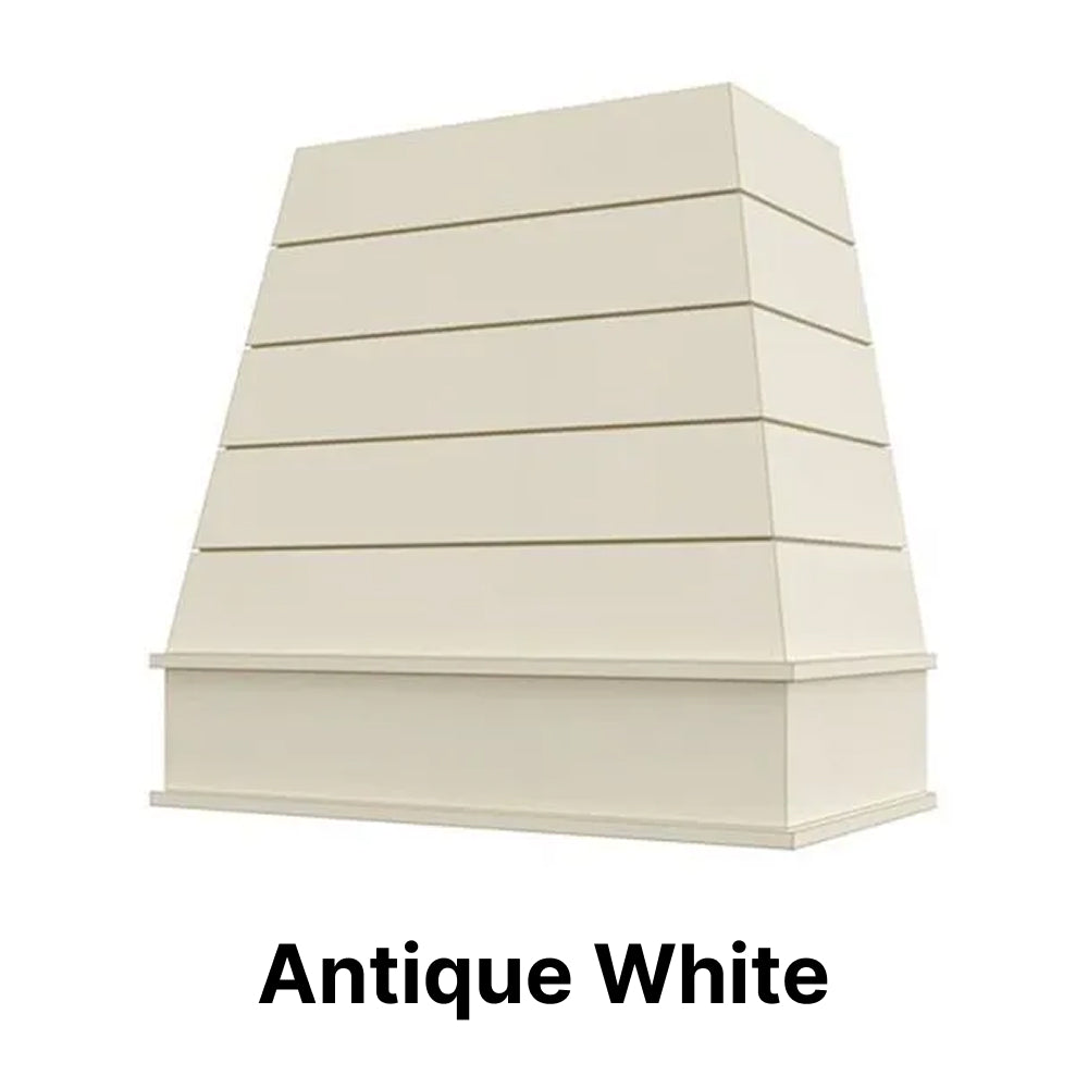 Wood Range Hood With Tapered Shiplap Front and Block Trim - 30