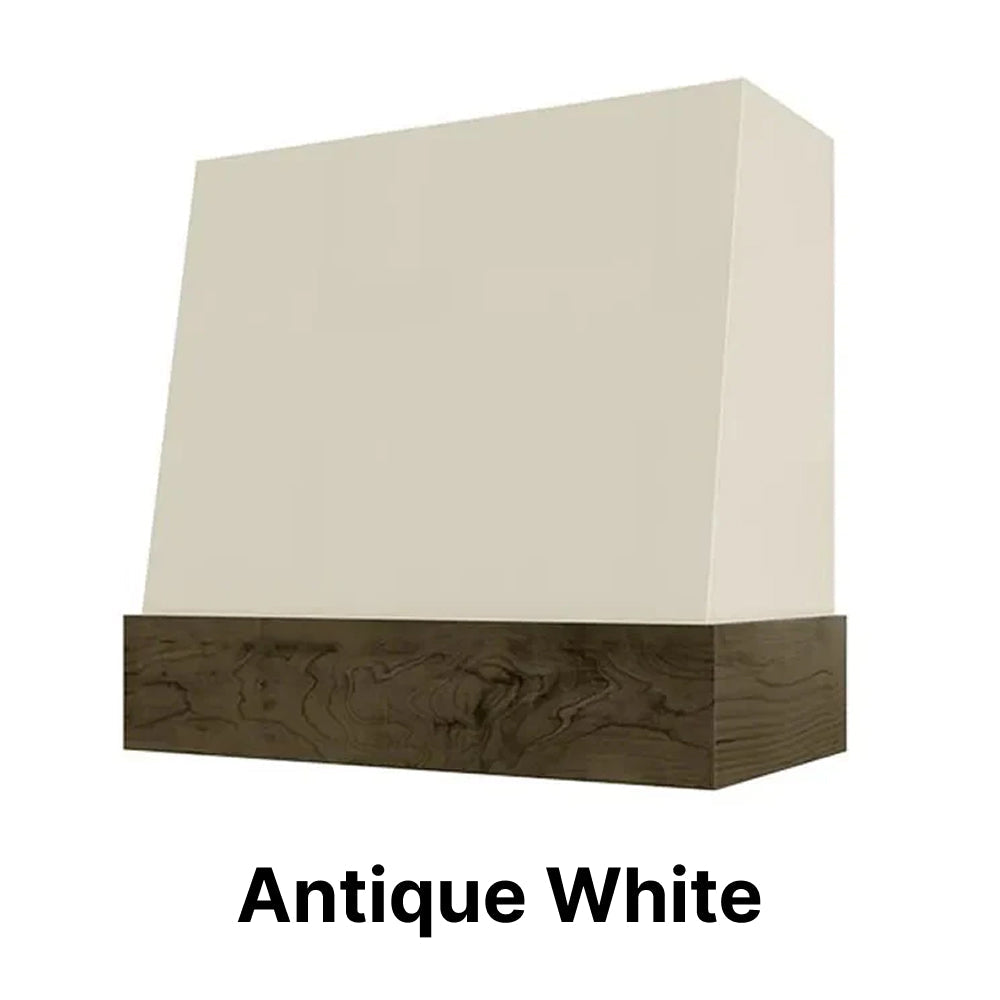 Wood Range Hood With Angled Front and Walnut Band - 30