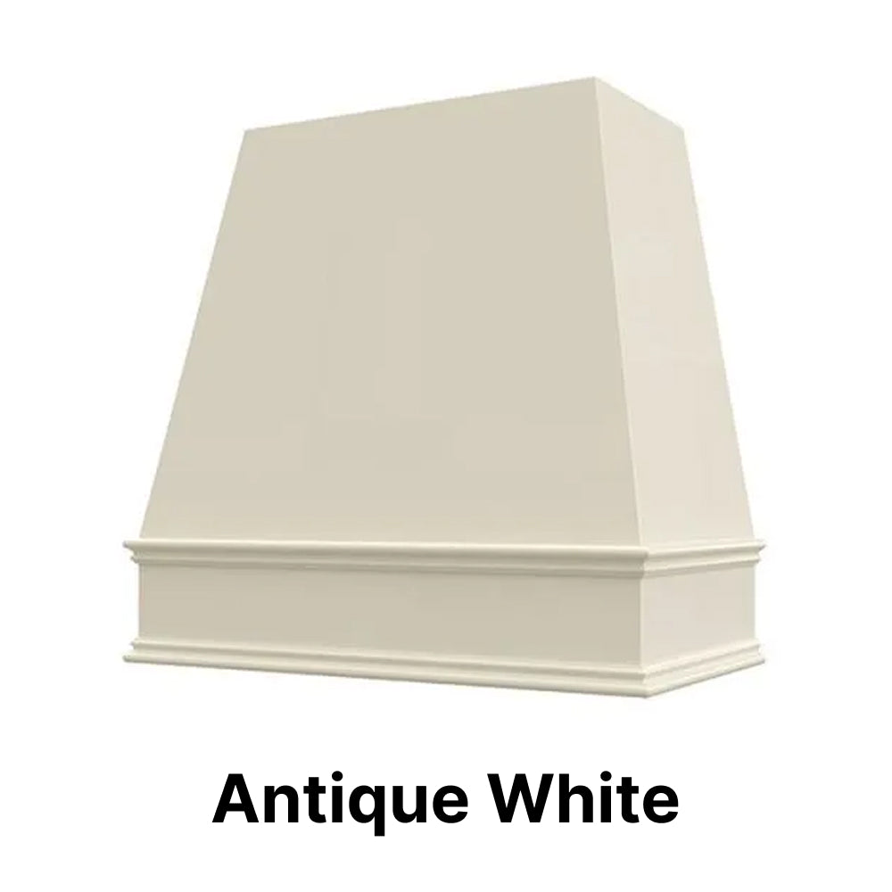Wood Range Hood With Tapered Front and Decorative Trim - 30