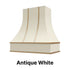 Wood Range Hood With Curved Front and Brass Strapping and Flat Trim - 30" 36" 42" 48" 54" and 60" Widths Available