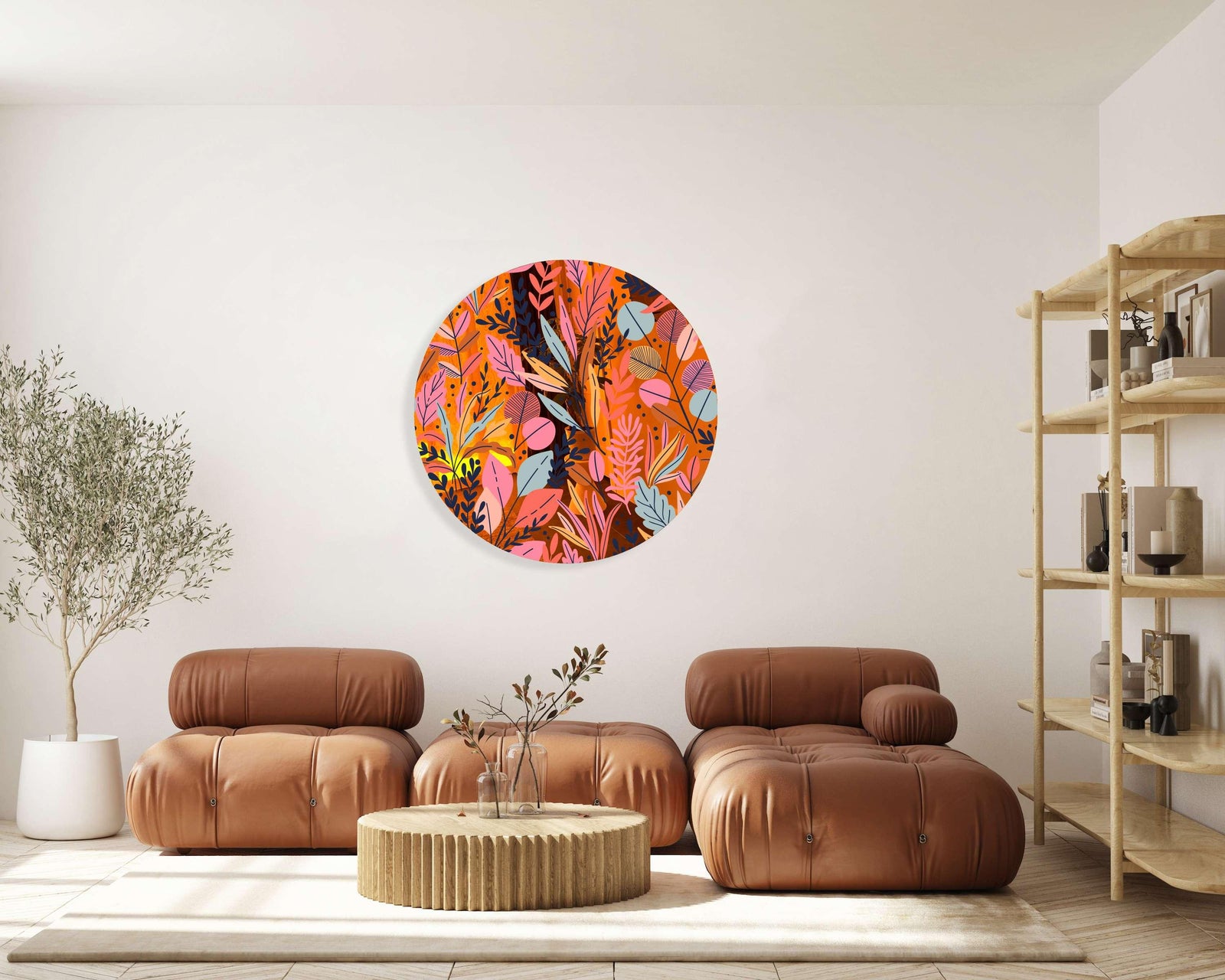 Autumn Leaves Printed Mirror Acrylic Circles