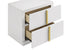 Ines 2-drawer Nightstand Bedside Table White High Gloss