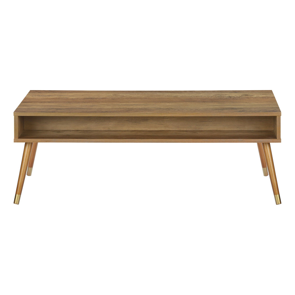 Coffee Table, Accent, Cocktail, Rectangular, Storage, Living Room, Wood Legs, Mid Century - Walnut