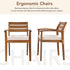 Acacia Wood Outdoor Dining Set with Ergonomic Seating - Seats 7-8