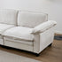 L Shape Living Room Sofa with Ottoman in Soft Chenille Beige