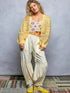 POL Open-Knit Floral Button Cardigan