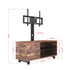 Rustic Brown TV Console With Push-To-Open Storage Cabinet For TV, Wood & Glass TV Stand For Living Room Bedroom - Rustic Brown