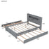 Storage Platform Bed With LED Lights, 2 Drawers And Trundle
