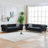 Chesterfield Upholstery Fabric Sofa With Roll Armrest & Nailhead, Mid Century Modern 3 And 3 Seater Couch