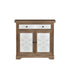 Accent Cabinet With Carved Floral Panels, Sideboard With Drawer And Double Doors - Antique Brown / White