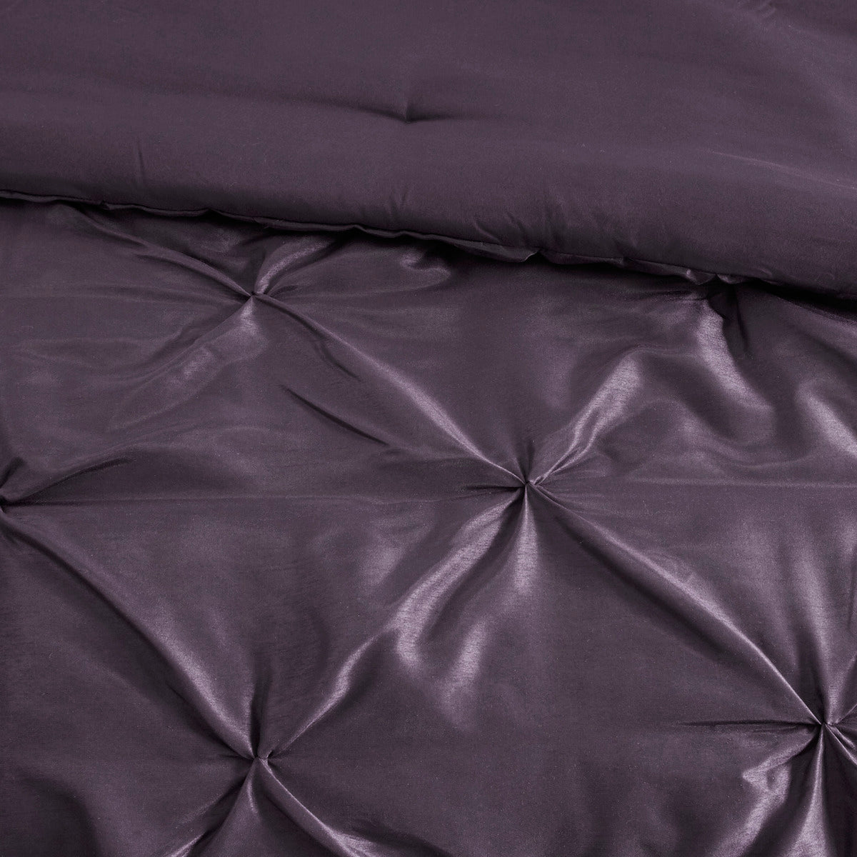7 Piece Tufted Comforter Set in Plum for King Beds