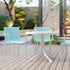 4 Modern Stackable Plastic Armchair Matched With Round Table