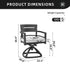 Outdoor Patio Swivel Rocker With Outdoor Grade Sunbrella Fabric Cushions (Set of 2) - Ember Black