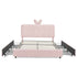 Upholstered Bed With Oversized Rabbit Ear Headboard, LED Lights & 4 Storage Drawers