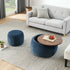 Round Storage Ottoman, 2 In 1 Function, End Table And Ottoman