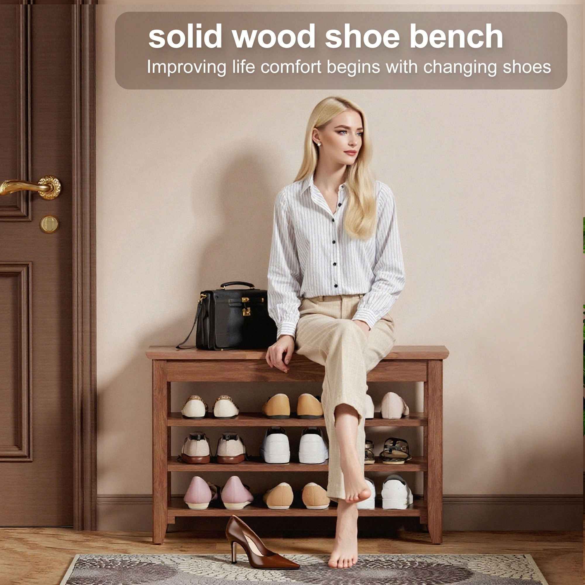 Multi Functional Double Layer Shoe Stool
