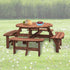 8 Person Wooden Picnic Table Outdoor Camping Dining Table with Seat
