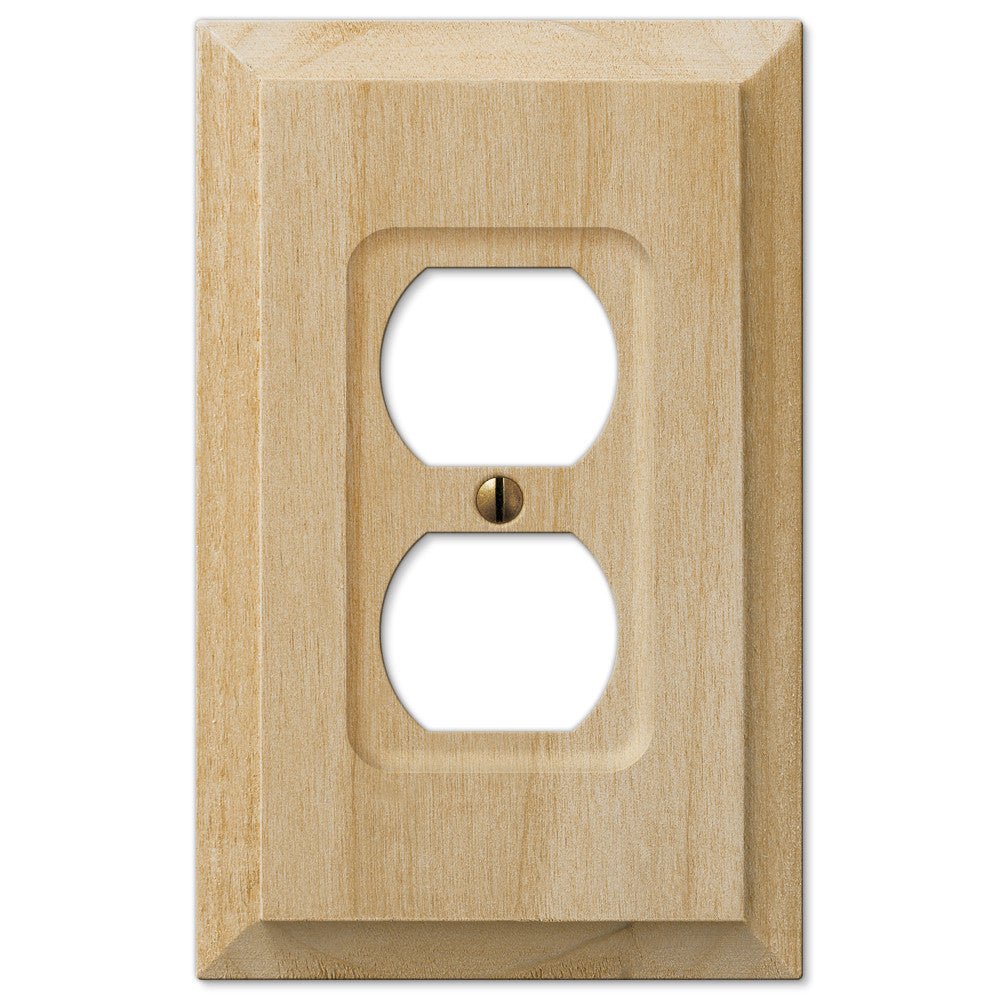 Baker Unfinished Alder Wood - 1 Duplex Wallplate