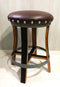 Brown Oak Barrel Bar Stool - Memory Foam Upholstery - Whiskey Barrel Stave Pub Stool - Counter Height - Handmade Wine Barrel Chair