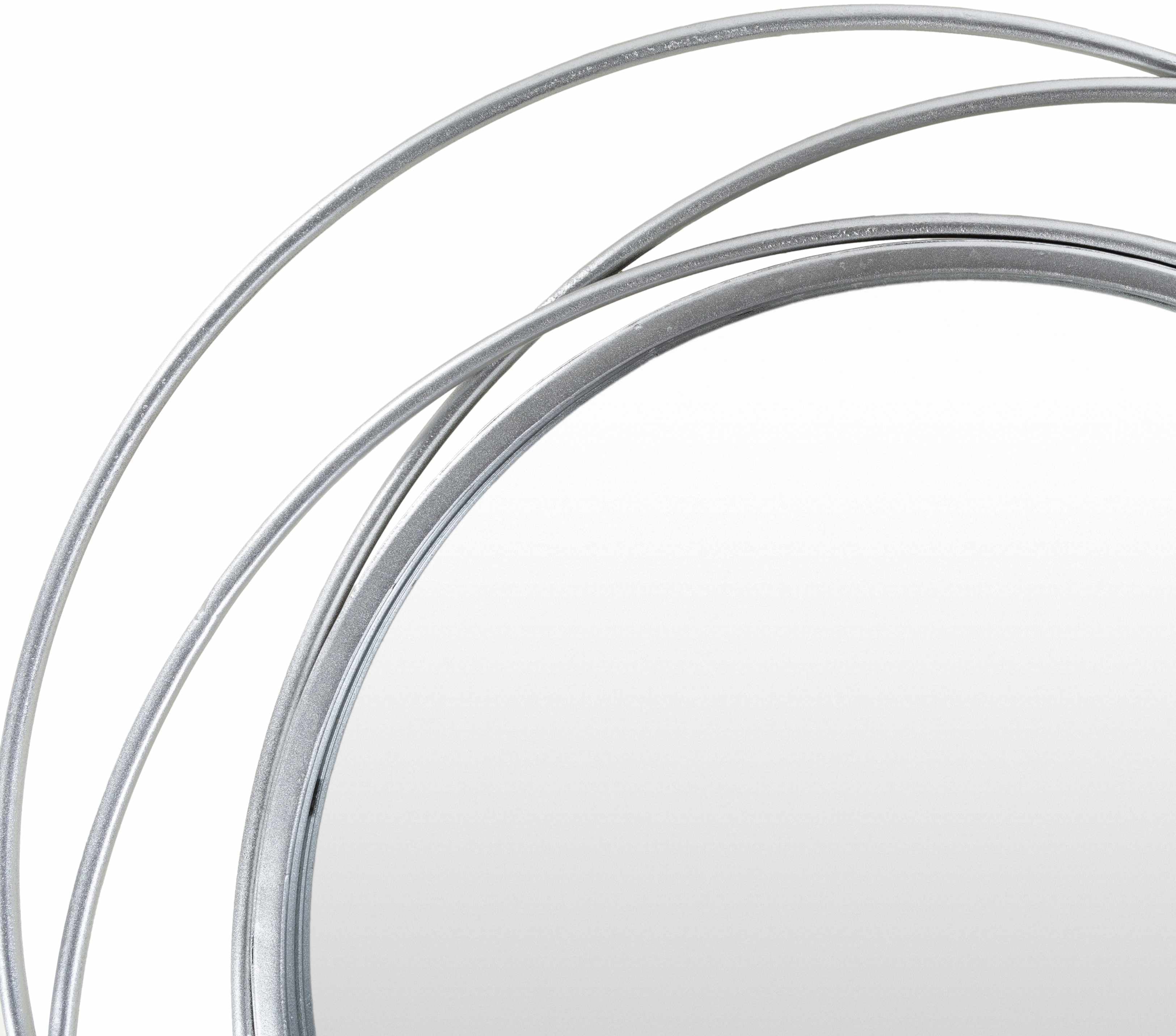 Basay Round Silver Gray Mirror