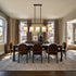 Chandelier 5 Light, Fixture Over Table - Black / Gold