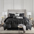 7 Piece Tufted Comforter Set Black Queen
