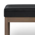 Milltown Large Ottoman Bench with Solid Wood Frame - Midnight Black