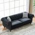 Chesterfield Upholstery Fabric Sofa With Roll Armrest & Nailhead
