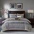 7 Piece Jacquard Comforter Set Grey/Taupe California King