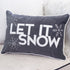Nneka Let It Snow Gray Velvet Lumbar Pillow with Insert 14x20