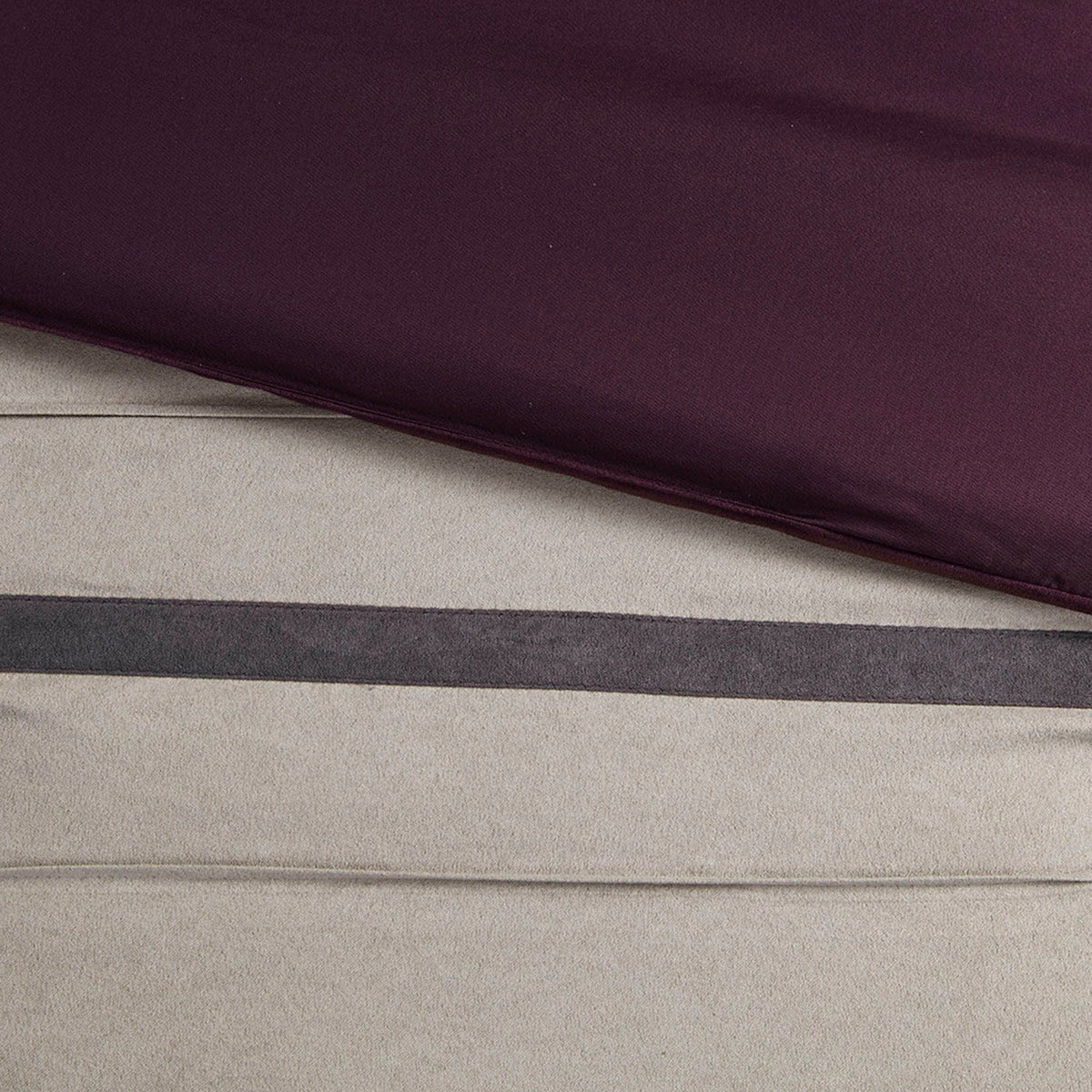 7 Piece Purple Faux Suede Comforter Set Full Size