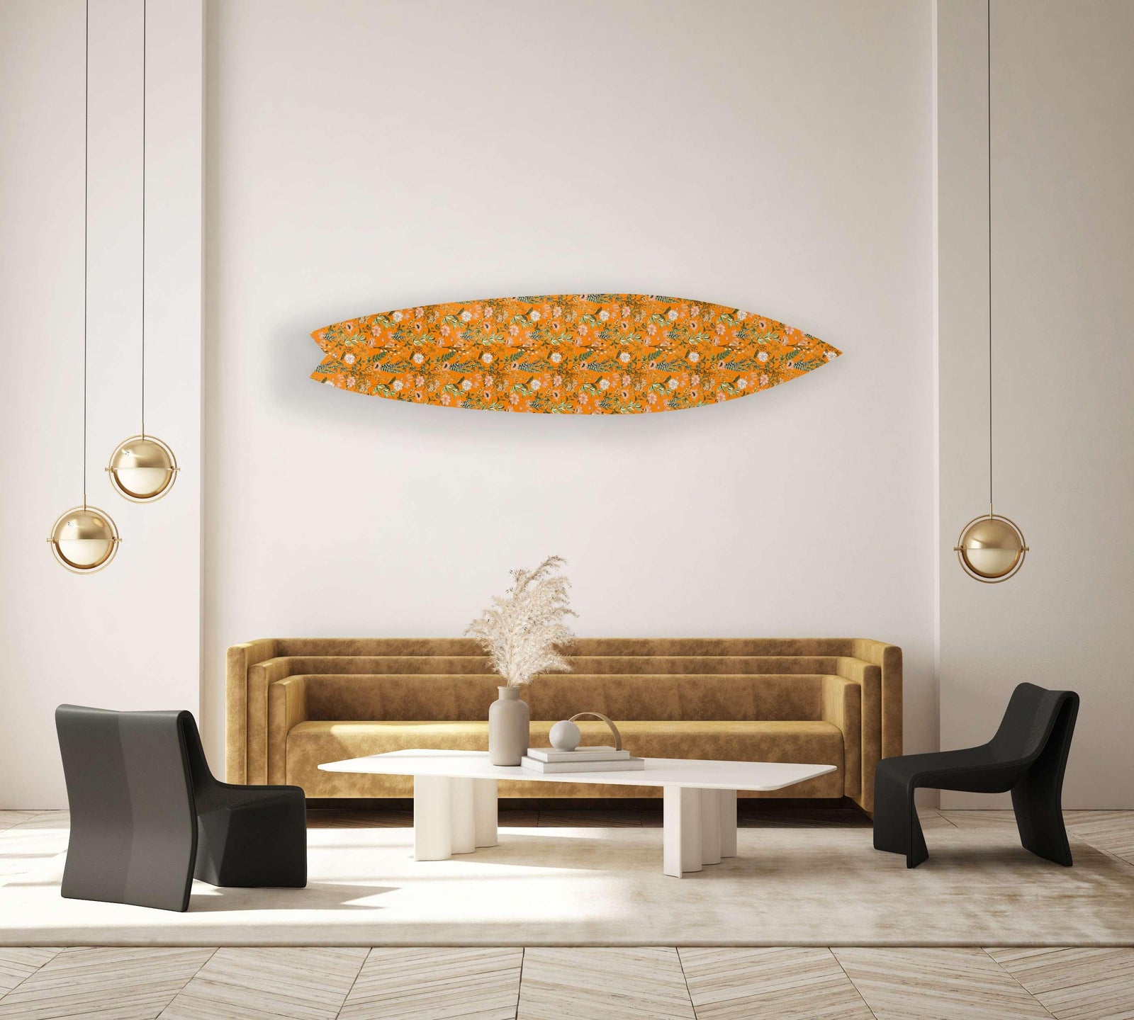 Beautiful Field Flowers Acrylic Surfboard Wall Art