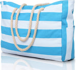 Waterproof Oversized Beach Tote Bag 20L Sandproof Zip Travel Carryall