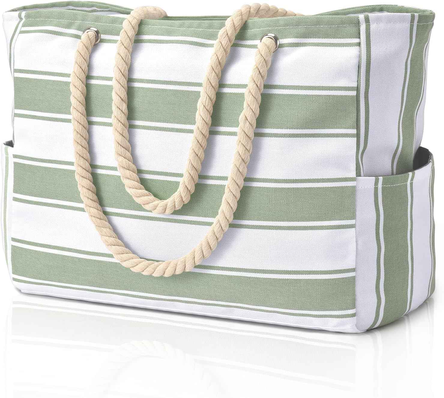 Waterproof Oversized Beach Tote Bag 20L Sandproof Zip Travel Carryall