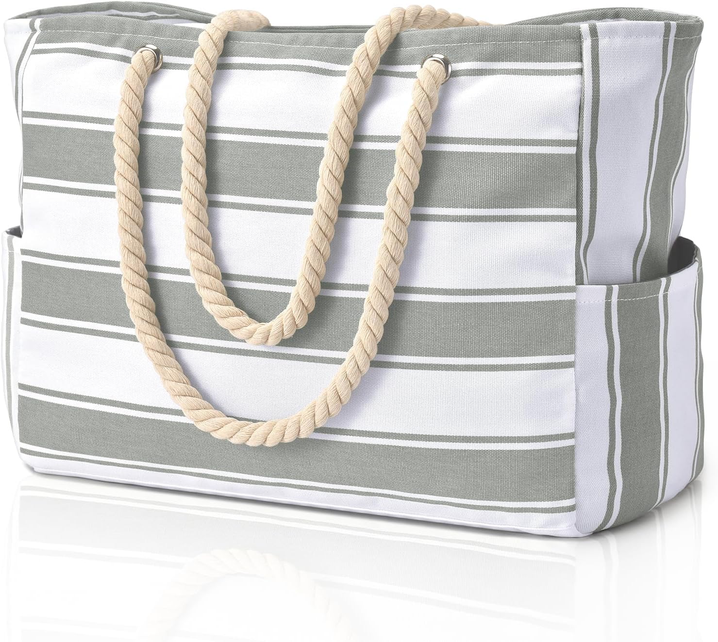 Waterproof Oversized Beach Tote Bag 20L Sandproof Zip Travel Carryall