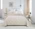 DaDa Bedding Soft Charming French Country Ruffles Quilted Cotton Bedspread Set - Ivory Cream Tan (JHW873)