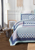 DaDa Bedding Mediterranean Blue Mint Green Patchwork Quilted Bedspread Set (JHW-884)