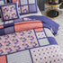 DaDa Bedding Peachy Pink Floral Blossoms Plum Purple Patchwork Quilted Bedspread Set - Designed in USA (JHW877)